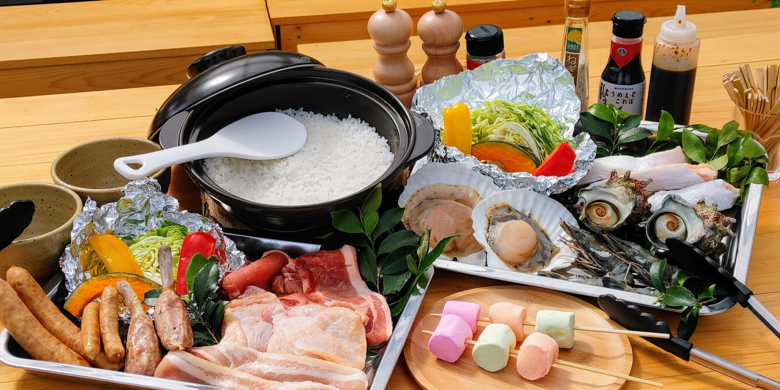 お手軽プランの夕食BBQ