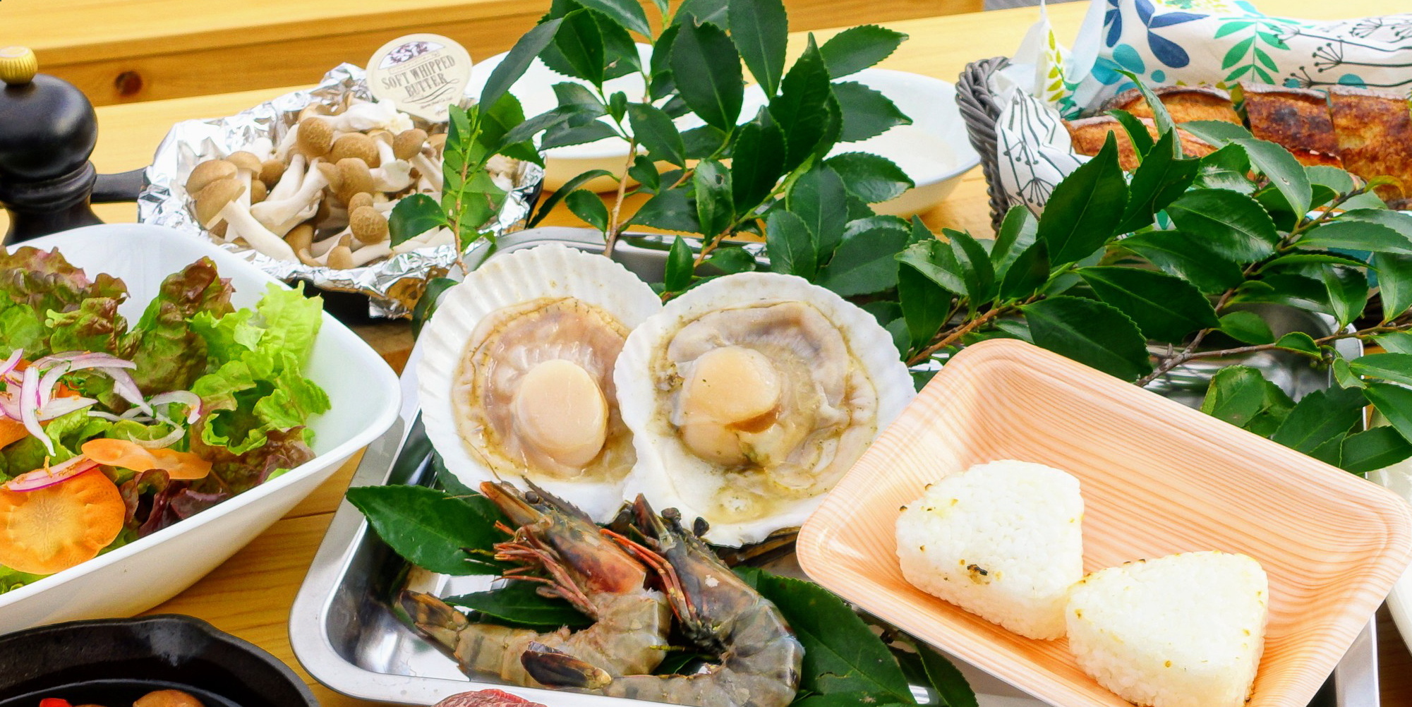 海鮮や焼きおにぎりも