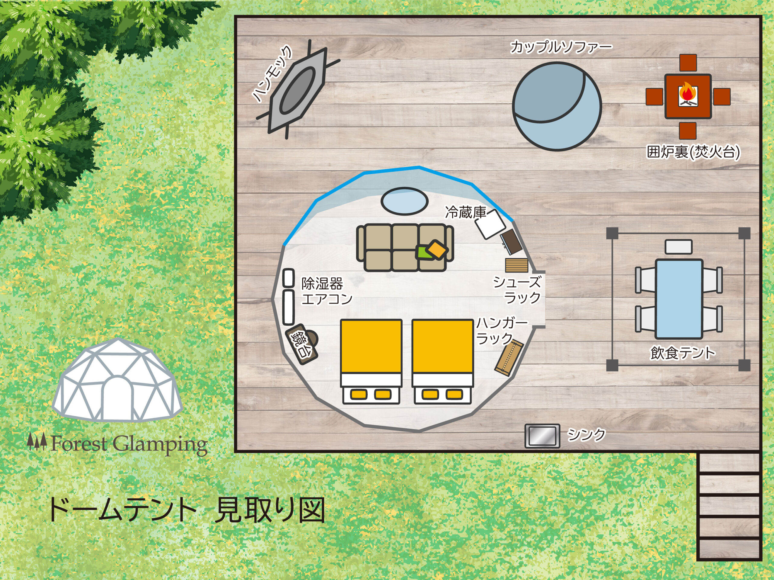 Ito Forest Glamping Tent Schematic