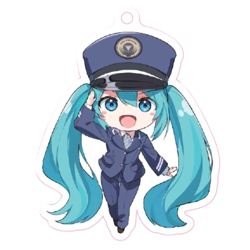 初音ミク伊豆急電車の制服バージョンアクリルキーホルダー